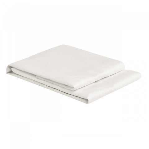 SatinUni White Fitted Sheet Queen  by Christian Fischbacher