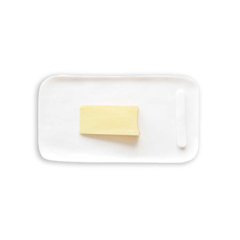 Sculpt Large Serving Board With Spreader White by Tina Frey