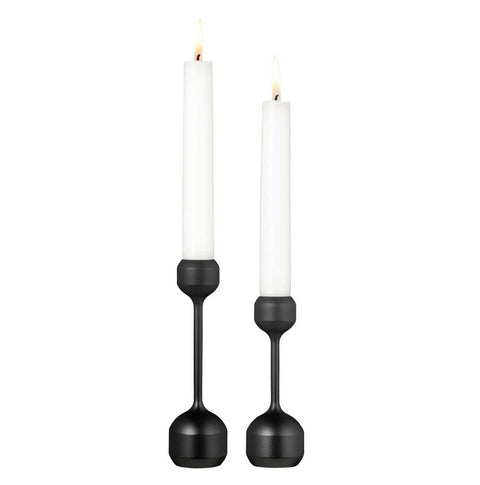 Silhouette Set 120+145 Candle Holder Black Steel by Lind Dna