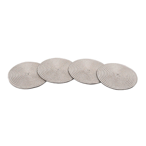 Silver Lurex Coaster Set of 4 Silver/Dust by Deborah Rhodes