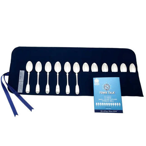 Silver Storage Silver 12-Pce cutlery Roll Teaspoon 14cm by Town Talk