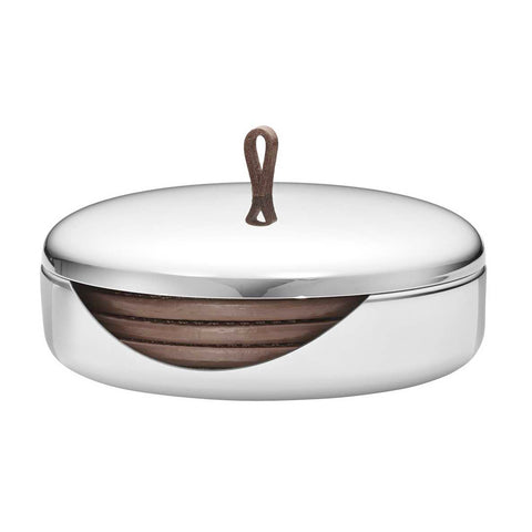 Sky  Coaster Set Leather by Georg Jensen