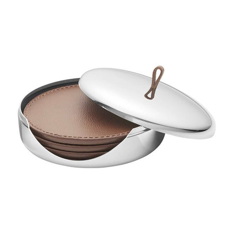 Sky  Coaster Set Leather by Georg Jensen