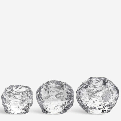 Snowball Votives Set Of 3 - Mini, Medium, Jumbo by Kosta Boda