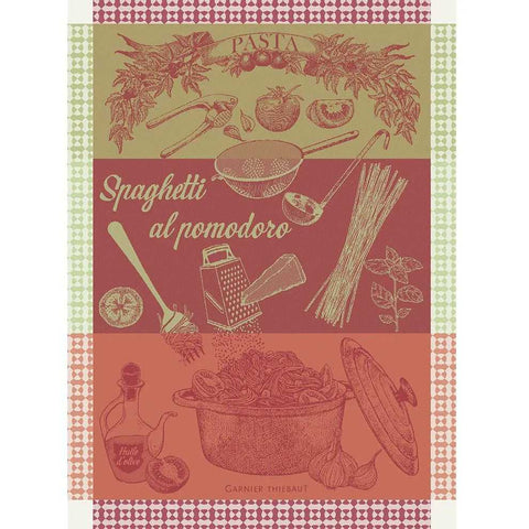 Spaghetti Pomodoro Basilic Kitchen Towel by Garnier Thiebaut