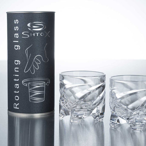 Spinning Vortex Shot Glass Pair by Shtox