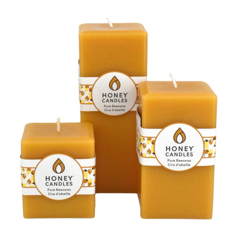 Square Pillar 7" Natural by Honey Candles