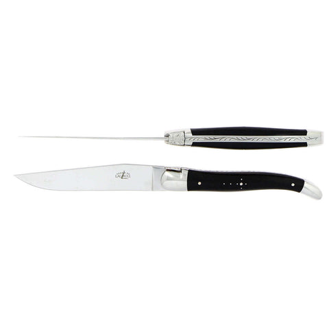 Steak Knives Medium Horn Tip Box of 2 by Forge Laguiole