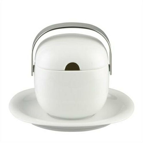 Suomi White Sauce Boat Covered Metal Handle by Rosenthal