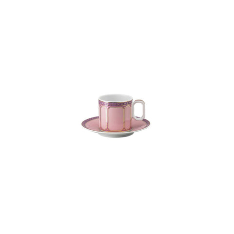 Swarovski Signum  Ad Cup & Saucer Rose Pink by Rosenthal