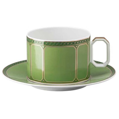 Swarovski Signum  Combi Cup & Saucer Fern Green by Rosenthal