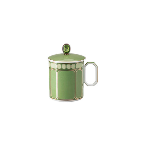 Swarovski Signum  Mug W/Lid Fern Green by Rosenthal