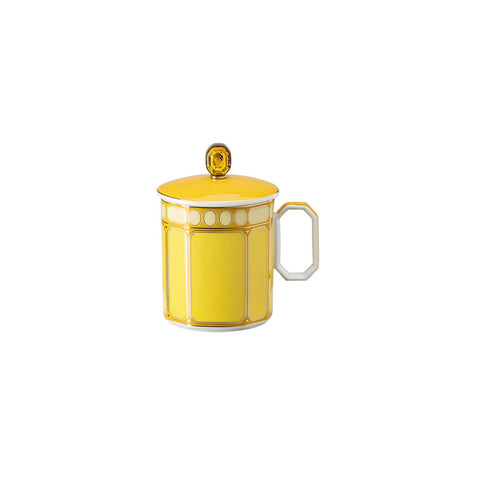 Swarovski Signum  Mug W/Lid Jonquil Yellow by Rosenthal