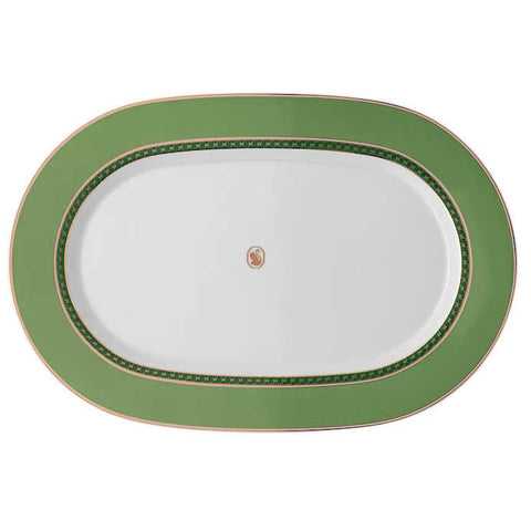 Swarovski Signum  Small Platter Fern Green by Rosenthal