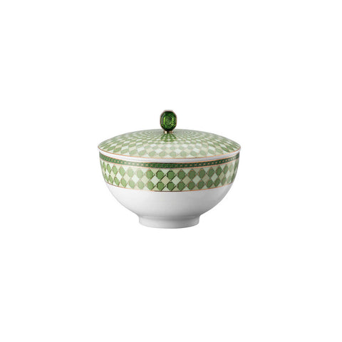 Swarovski Signum  Soup Bowl W/Lid Fern Green by Rosenthal