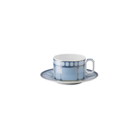 Swarovski Signum  Tea Cup & Saucer Azure Blue by Rosenthal