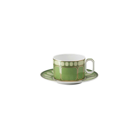 Swarovski Signum  Tea Cup & Saucer Fern Green by Rosenthal