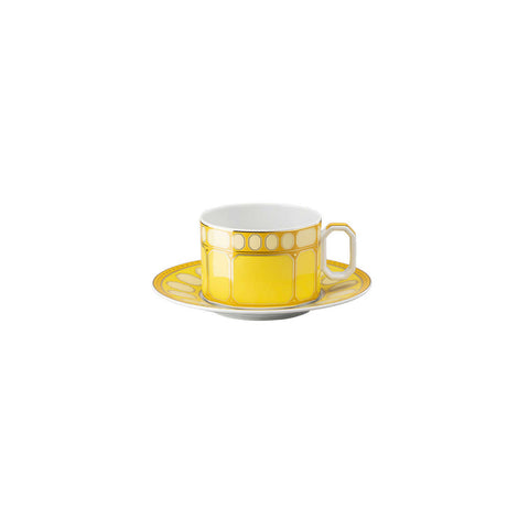 Swarovski Signum  Tea Cup & Saucer Jonquil Yellow by Rosenthal