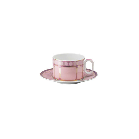 Swarovski Signum  Tea Cup & Saucer  Rose Pink by Rosenthal