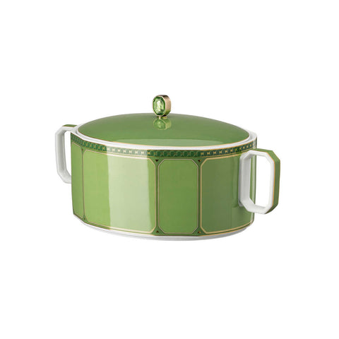 Swarovski Signum  Vegetable Bowl Covered Fern Green by Rosenthal