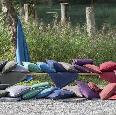 Sylt Bordeaux Cotton Throw by Fussenegger