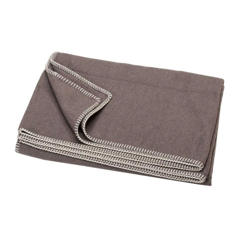 Sylt Kaki Brown Cotton Throw by Fussenegger