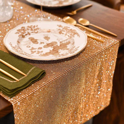 Tabletop Embellishments Gold Glitter Mesh Table Runner by D.stevens