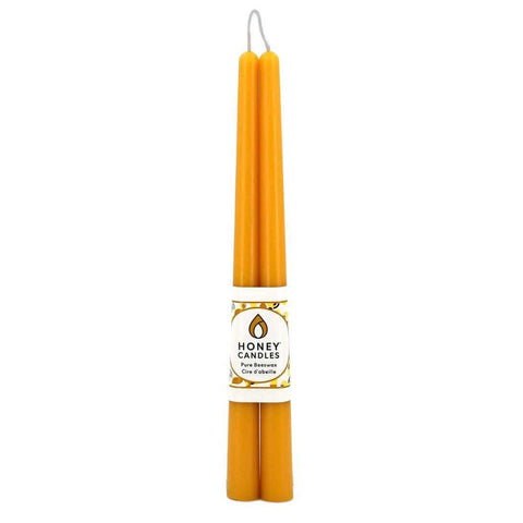 Tapers Pure Beeswax 12in Pair Natural by Honey Candles