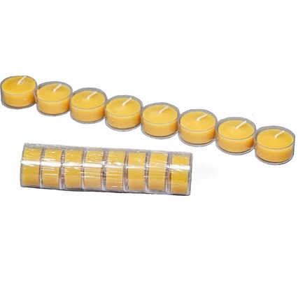 Tealight Pack of 8 Natural Tealights by Honey Candles