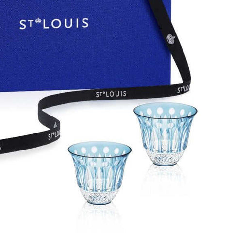 Tommy Set Of 2 Sky-Blue Flared Tumblers by Saint Louis
