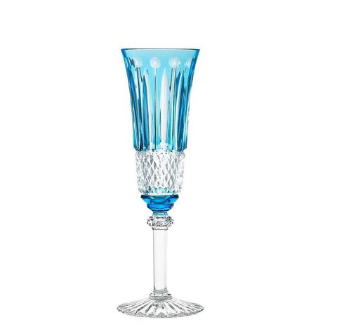 Tommy Sky-Blue Champagne Flute by Saint Louis
