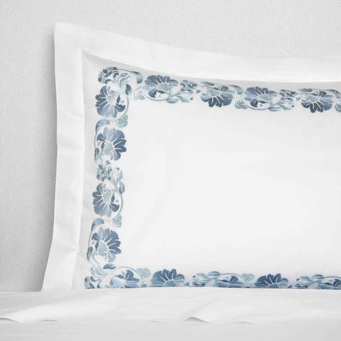 Tralcio White/Sea Boudoir Sham by Sferra