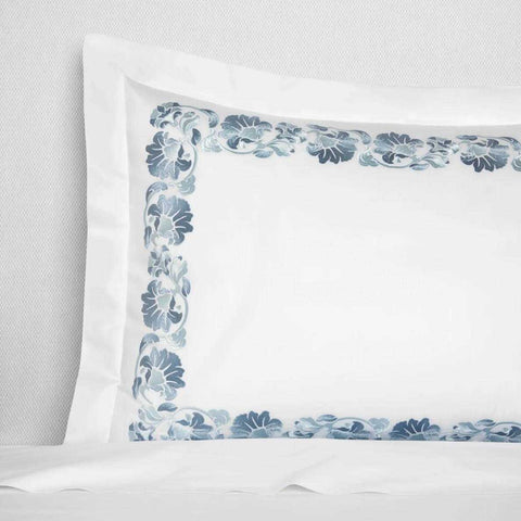 Tralcio White/Sea Standard Sham 21X26 by Sferra