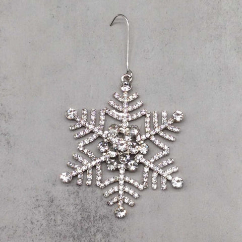 Tree Ornaments  Silver Crystal Snowflake Ornament  by d.stevens