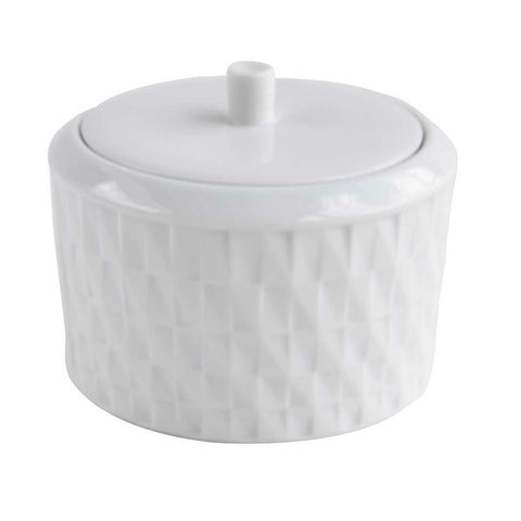 Twist White Sugar Bowl by Bernardaud