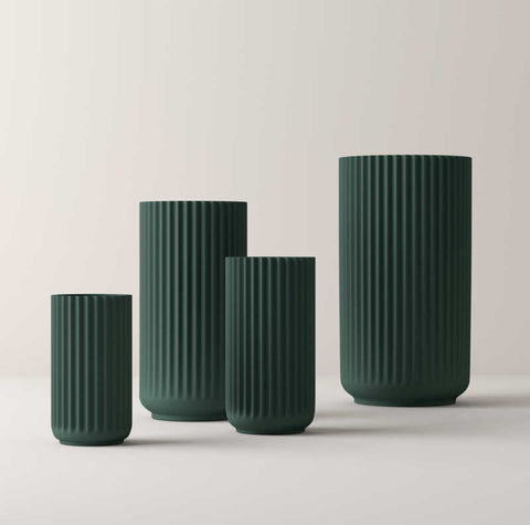 Vase Copenhagen Green Porcelain9.8in by Lyngby Porcelain