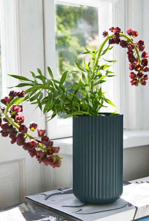 Vase Copenhagen Green Porcelain9.8in by Lyngby Porcelain