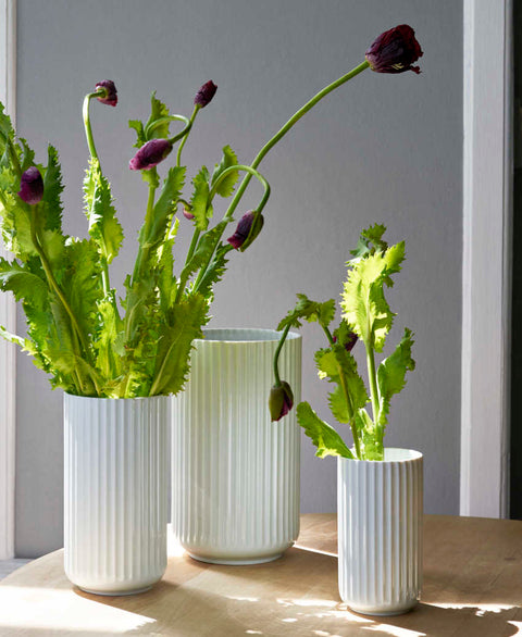 Vase White Porcelain 9.8in by Lyngby Porcelain