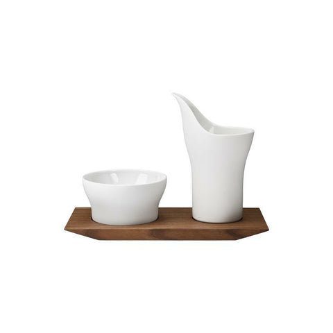 Velvet #518 Cream W/ Sugar 3 Pce Set W/ Wood Tray  by Hering Berlin
