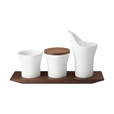 Velvet #519 Cream, Sugar W/ Honey 4 Pce Set W/ Wood Tray  by Hering Berlin