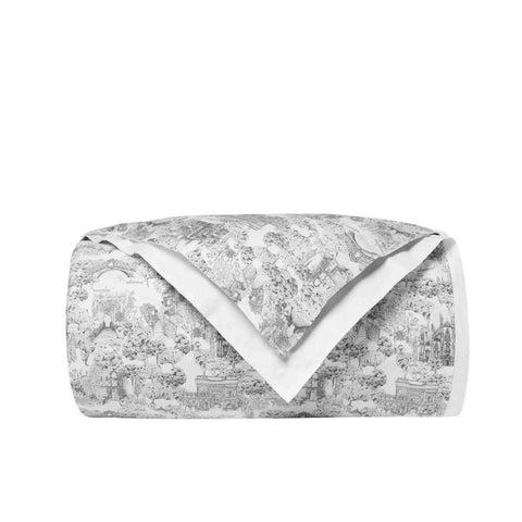 Viaterra White/Black King Duvet Cover  by Sferra