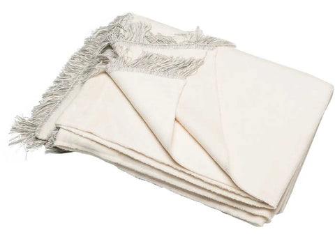Vienna Blanket Offwhite With Fringes by Fussenegger