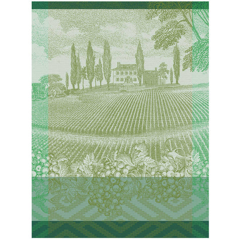 Vignoble Green Tea Towel by Le Jacquard Francais