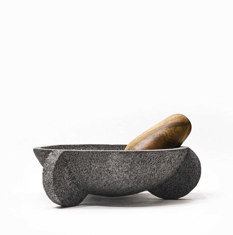 Volcanic Stone Tecali Mortar with wood mallet by Ayres
