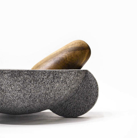 Volcanic Stone Tecali Mortar with wood mallet by Ayres