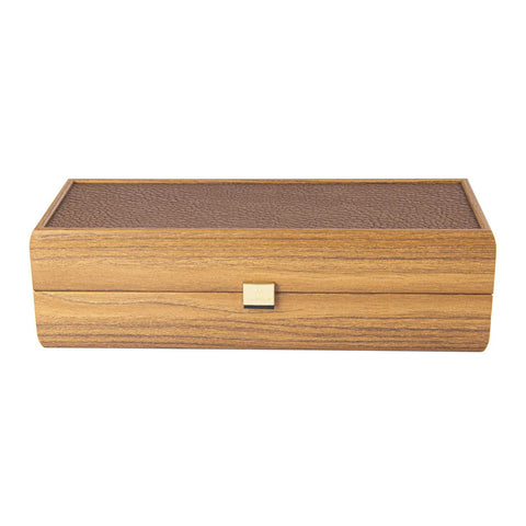 Wine Box Walnut with Leatherette Top by Manopoulos