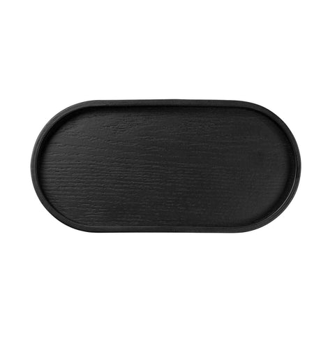 Wood Wooden Tray Oval, Black by Asa Selection