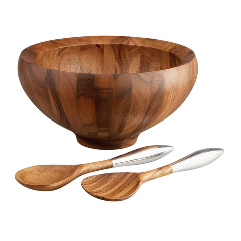 Yaro Salad Bowl W/ Servers by Nambe